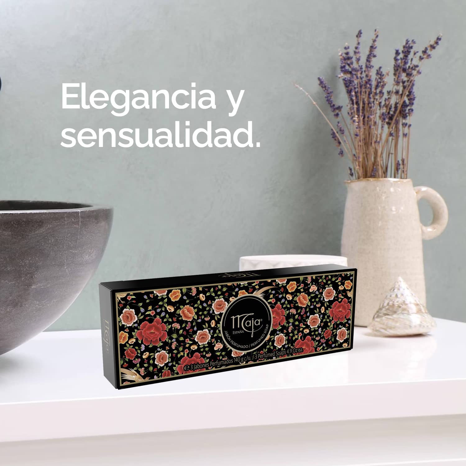 Myrurgia Maja soaps travel-pack display for on-the-go use.
