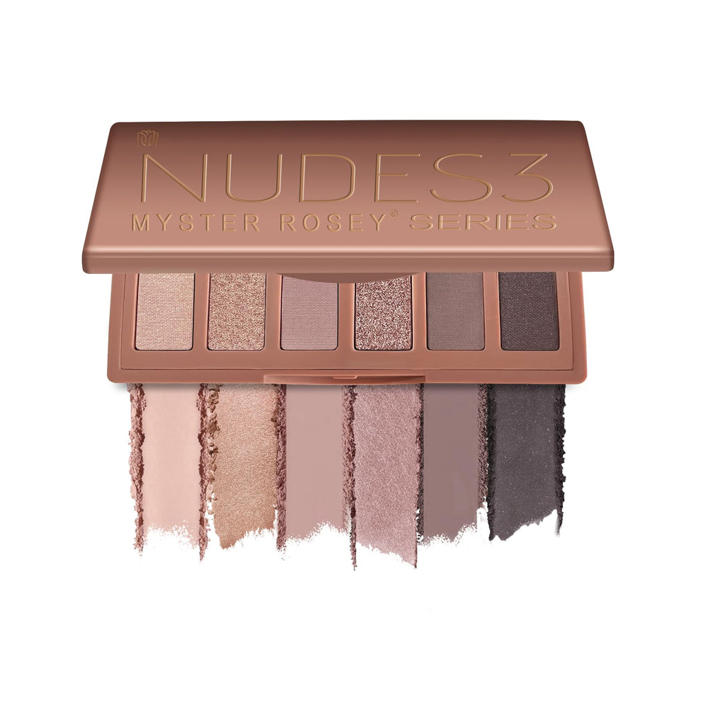 MYSTER ROSEY Nudes mini palette cover with velvet finish for travel-friendly style