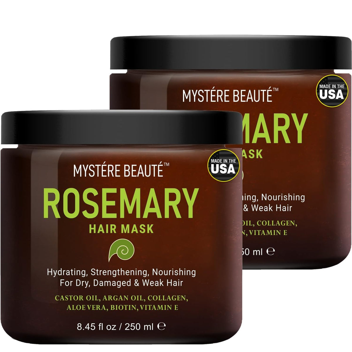 MYSTÉRE BEAUTÉ Rosemary Deep Conditioning bottle pour hydrates dry hair with argan oil