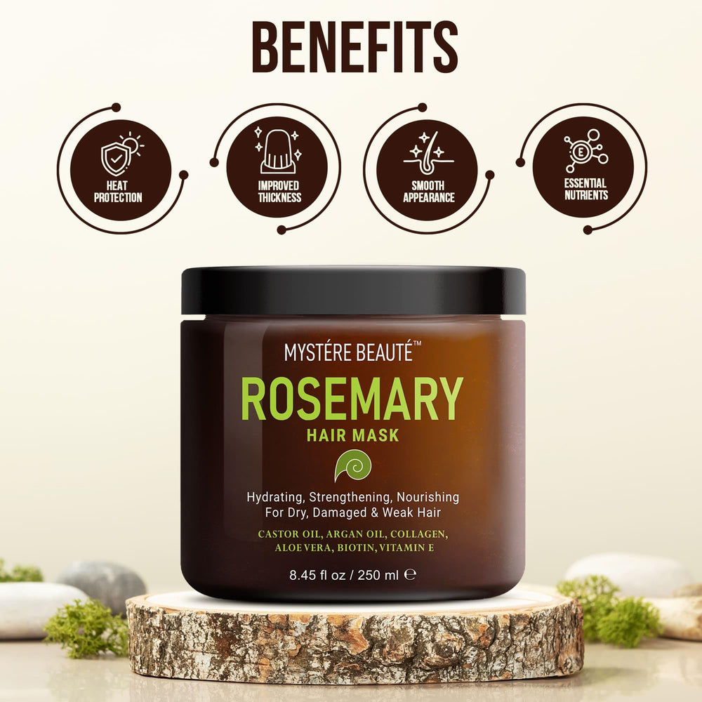 MYSTÉRE BEAUTÉ Rosemary Deep Conditioning packaging box signals premium hair care