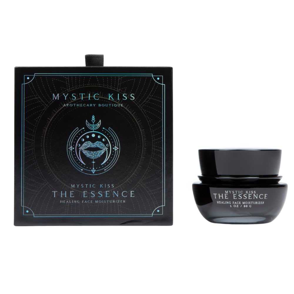 Mystic Kiss Essence jar close-up showing creamy vitamin C moisturizer for daily hydration