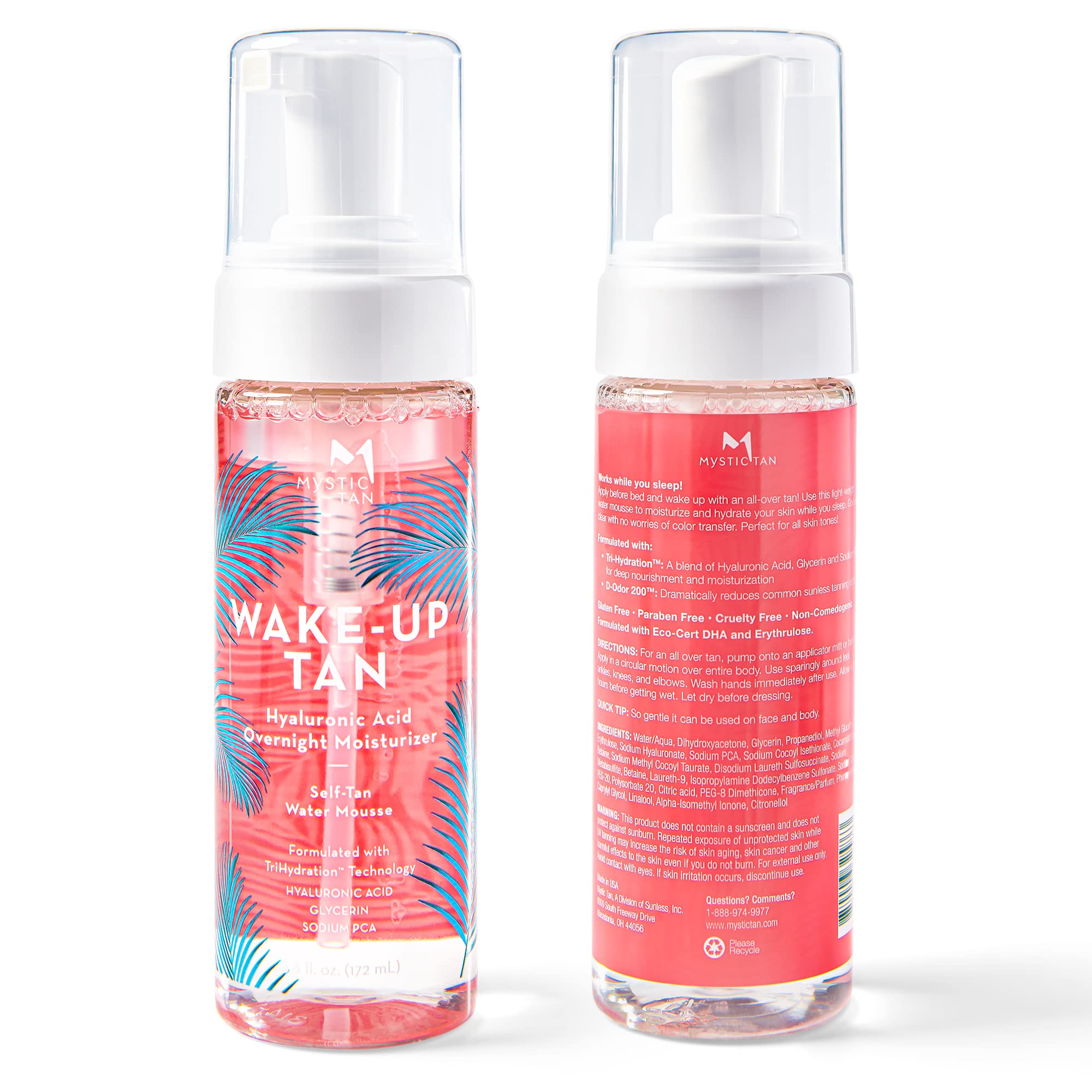 Mystic Tan Wake-Up Tan mousse applies clear and minimizes color transfer.