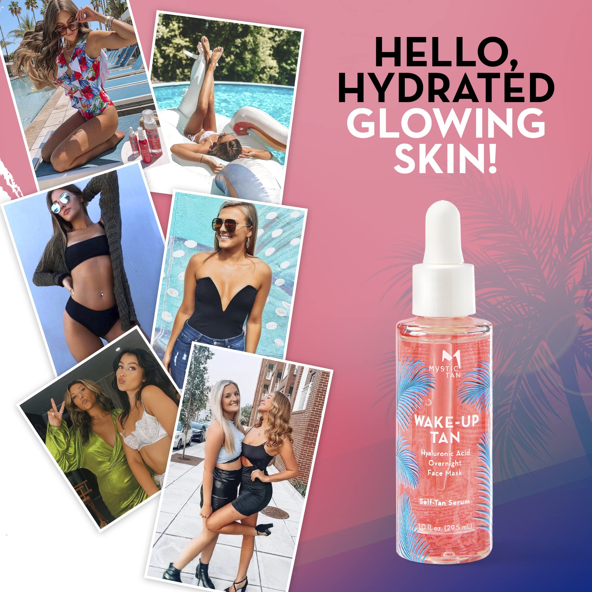 Morning glow preview after overnight self-tan with Mystic Tan Wake Up Tan.