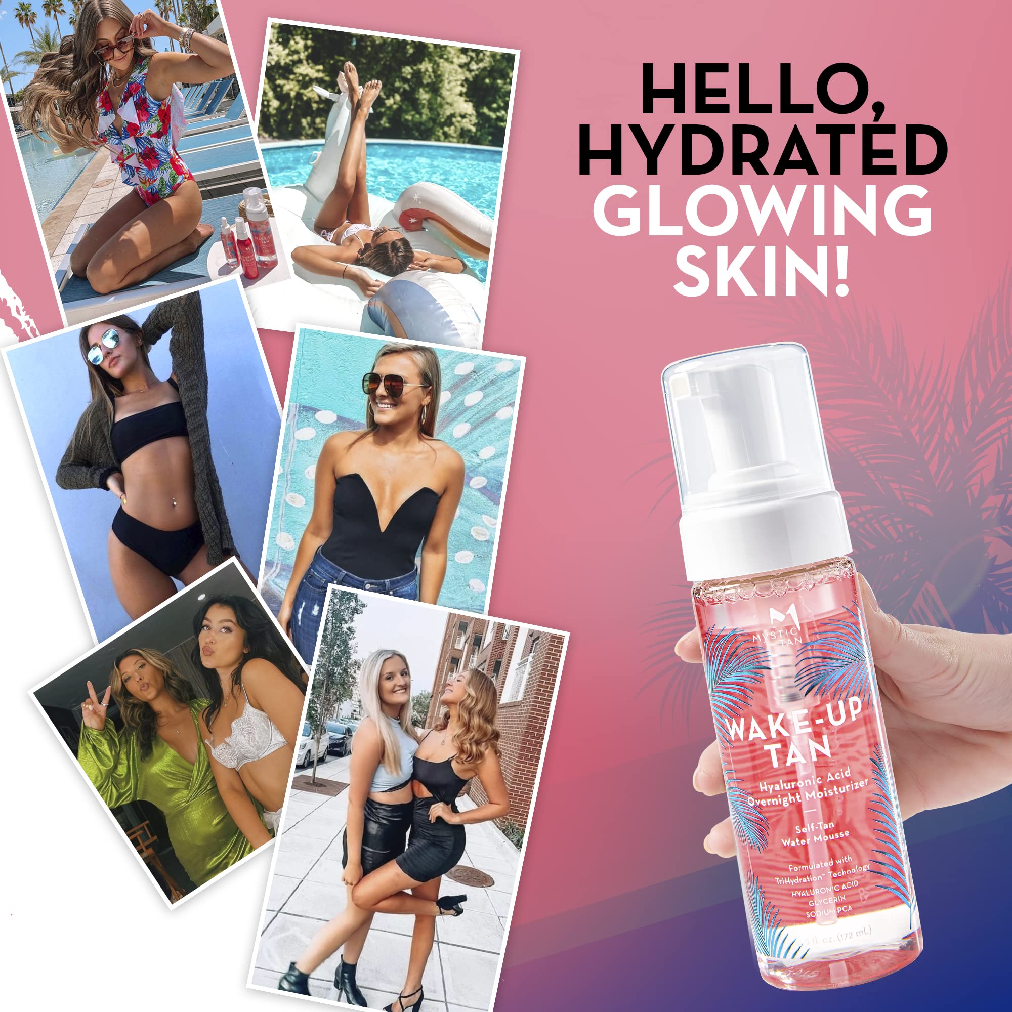 Mystic Tan Wake-Up Tan non-comedogenic, eco-certified DHA-erythrulose for skin-friendly color.