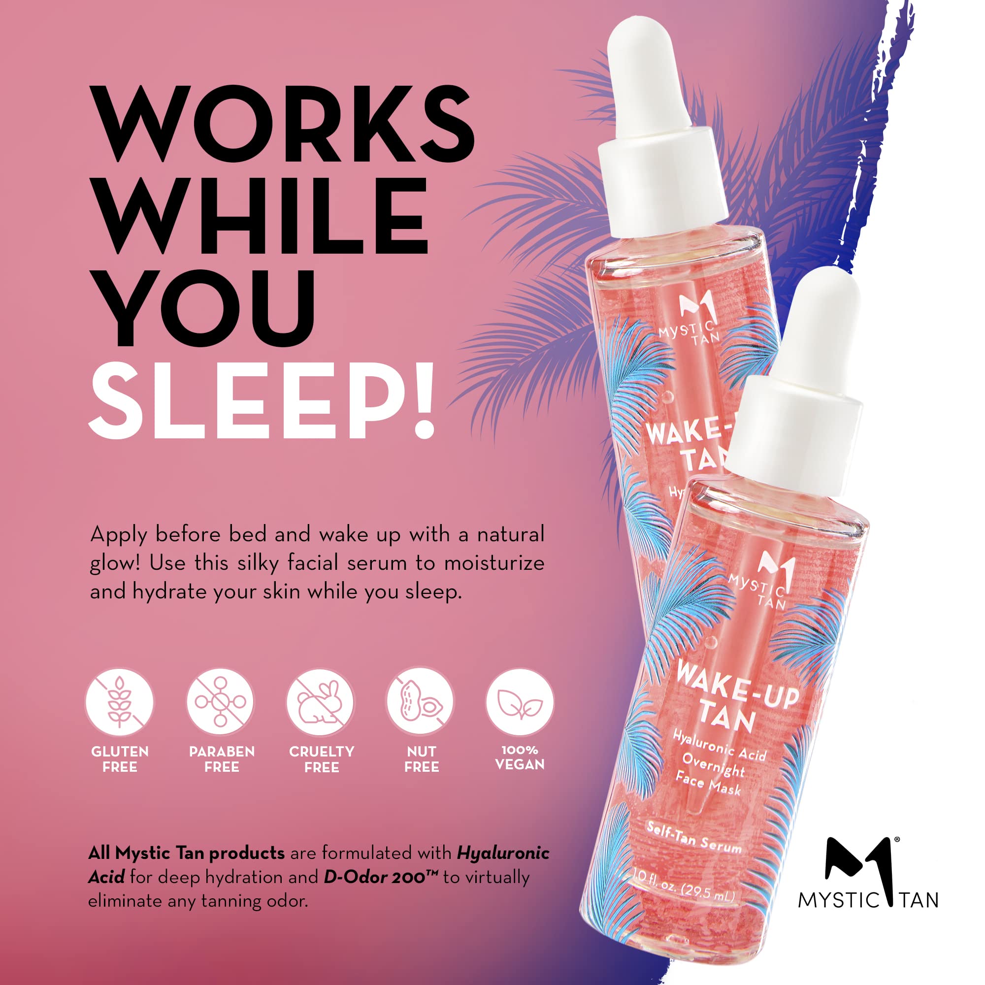 Face in nighttime close-up showing clear, transfer-free formula before sleep.