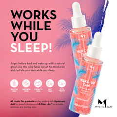 Face in nighttime close-up showing clear, transfer-free formula before sleep.