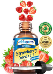 MYVIDAPURE Strawberry Seed Oil dropper highlighting fast absorption for face and hair care