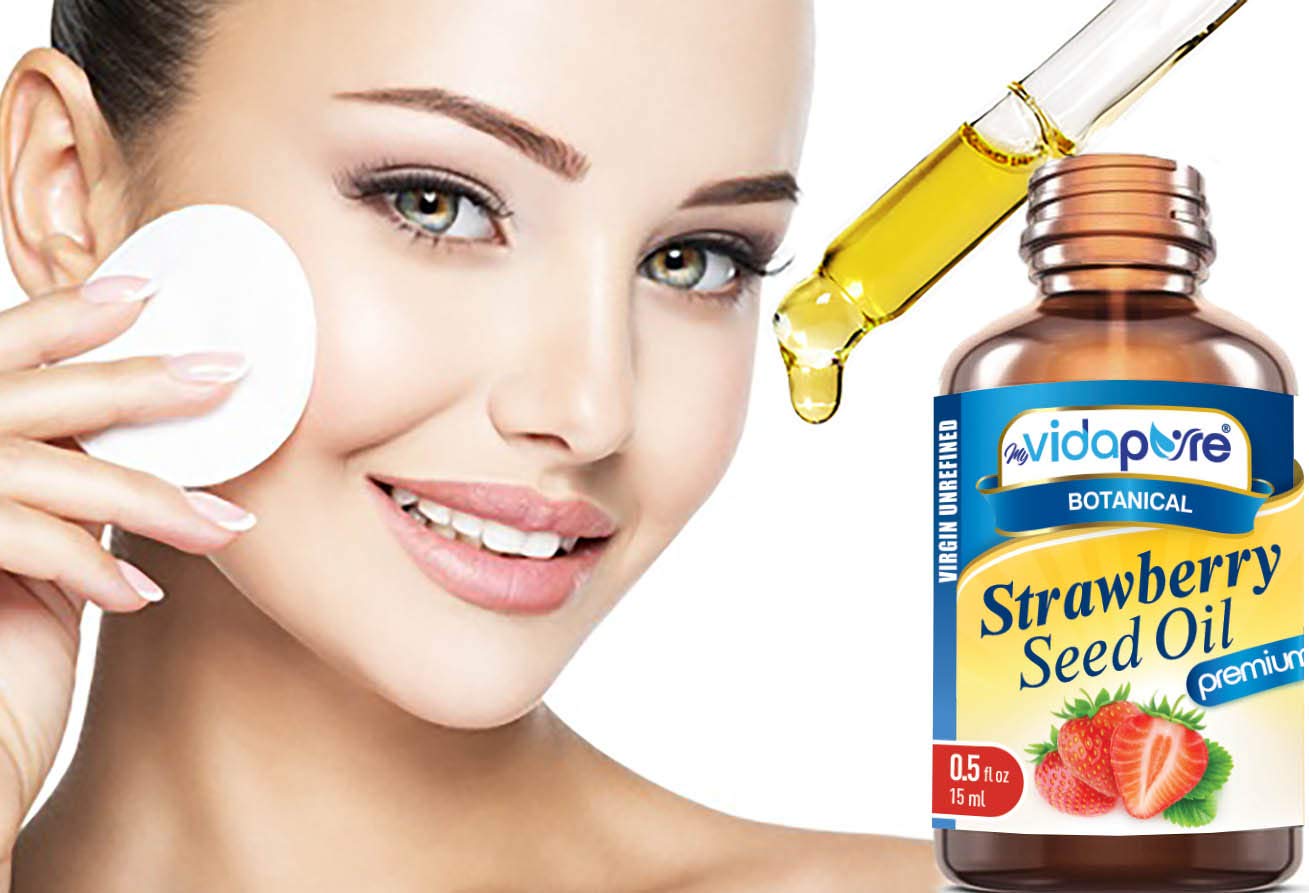 MYVIDAPURE Strawberry Seed Oil on skin demonstrates quick absorption without grease