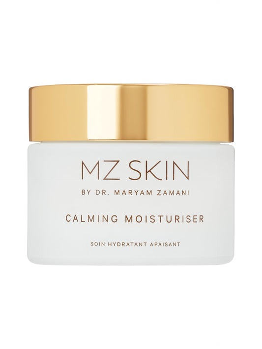 MZ SKIN Calming Moisturizer bottle front view for daily sensitive-skin hydration