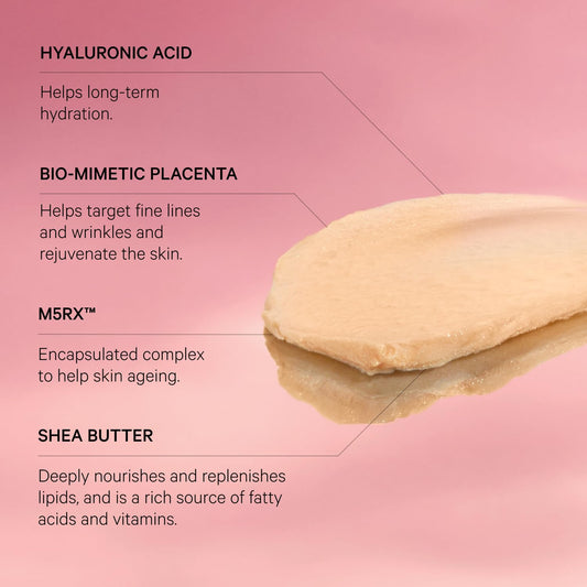 Applying MZ SKIN Eye Cream around the eye area to hydrate and refresh.