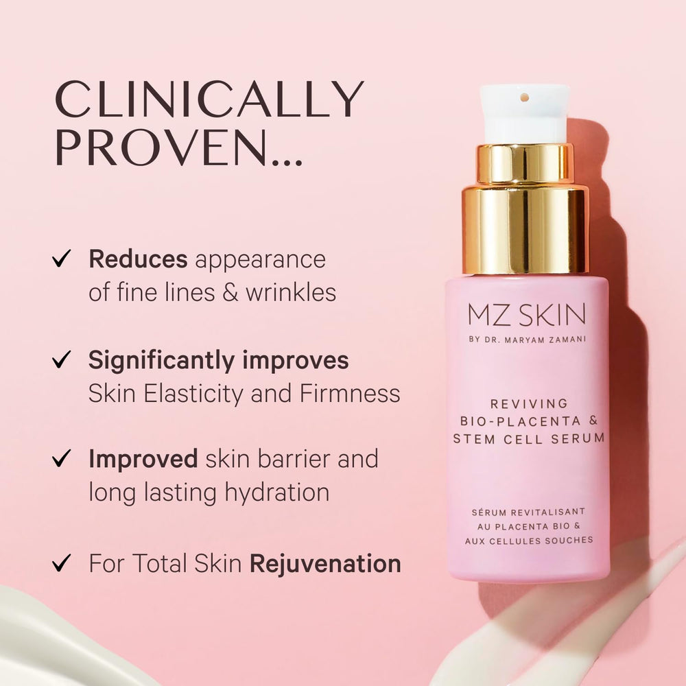 MZ SKIN Peptides Serum texture close-up highlighting smooth feel.
