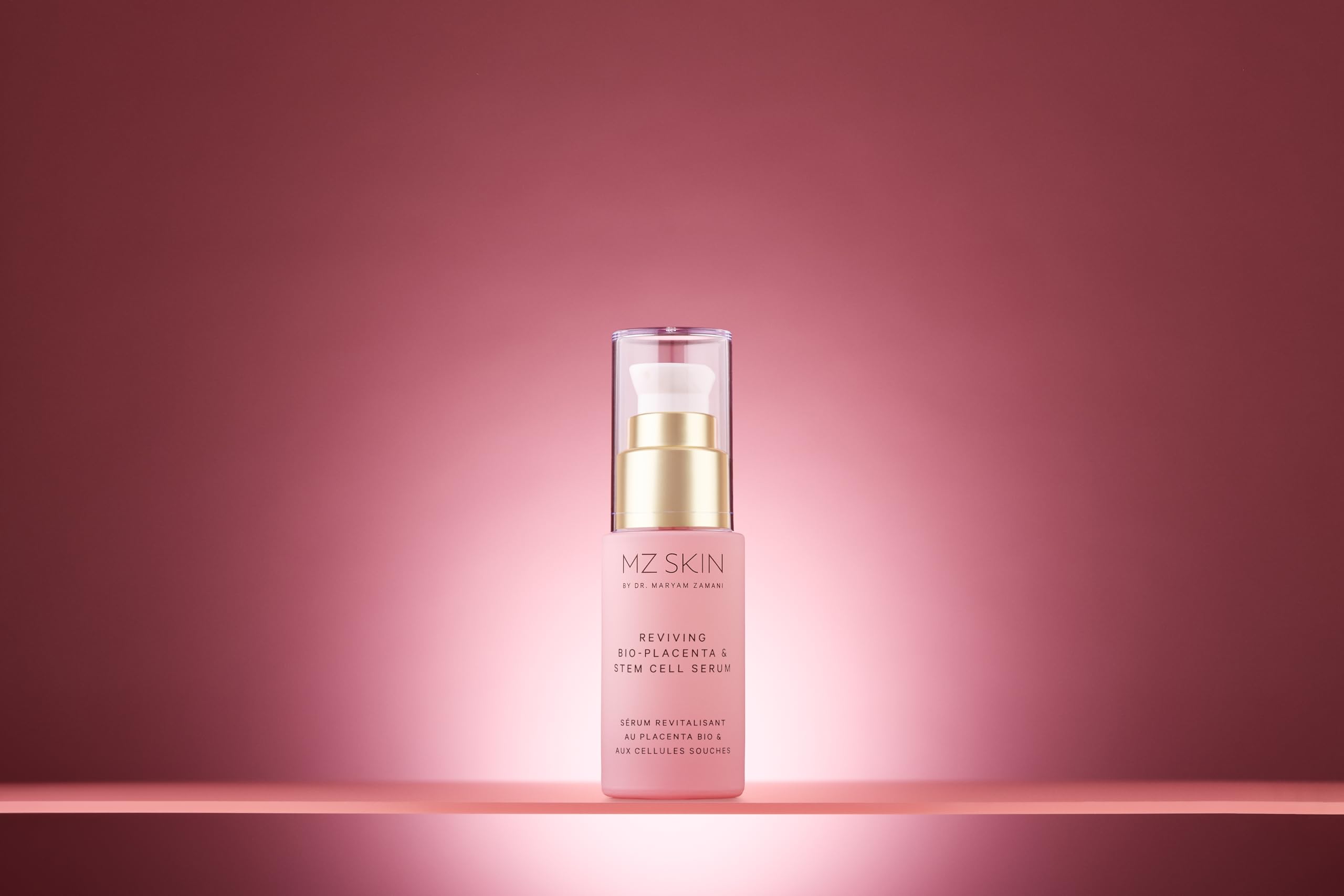 MZ SKIN Reviving Bio-Placenta Serum on skin demonstrates quick absorption.