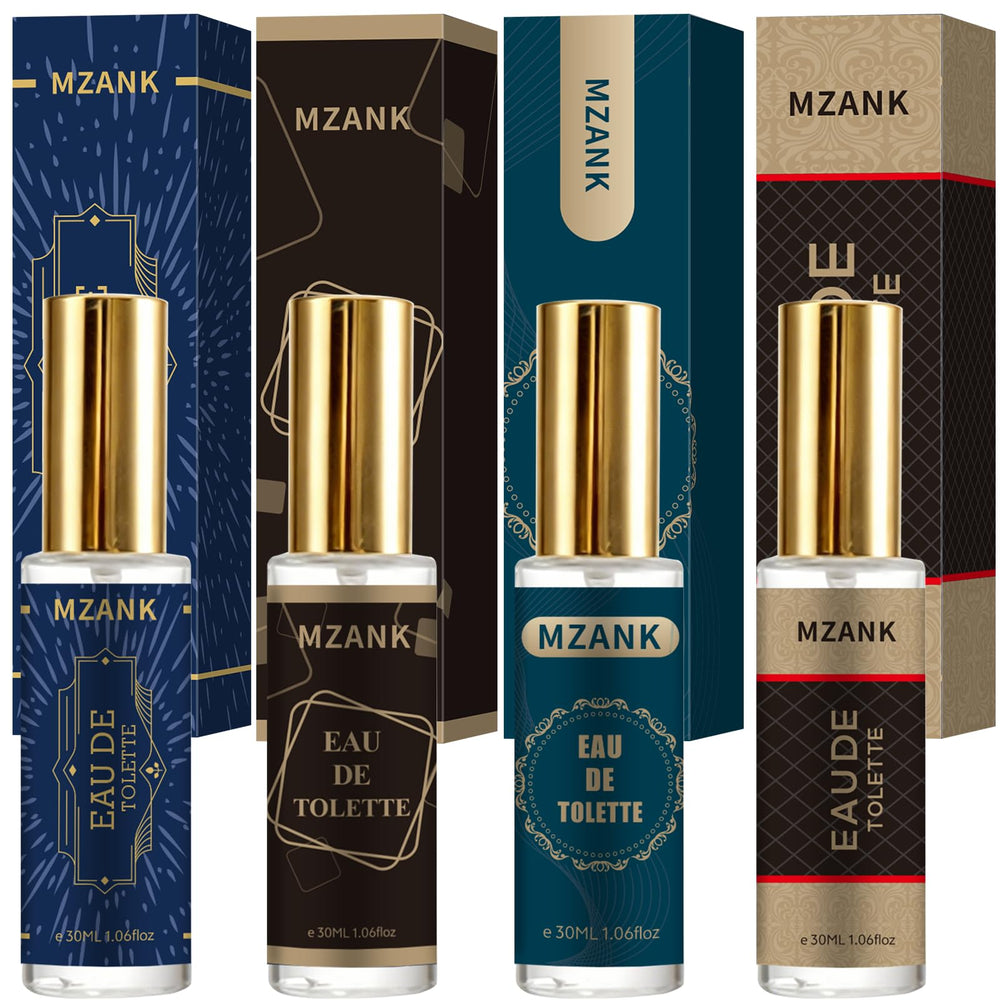 MZANK 4 Pack Cologne for Men packshot, gift-ready presentation.
