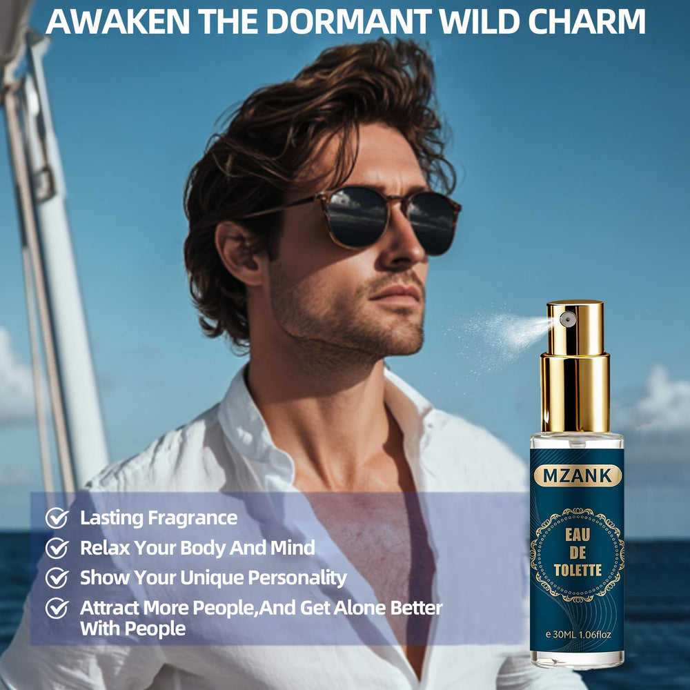 MZANK 4 Pack Cologne for Men travel size bottles, ideal for on-the-go use.