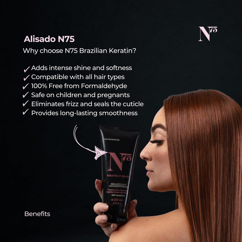 N75 Keratin shine on hair after treatment for ultra-soft feel