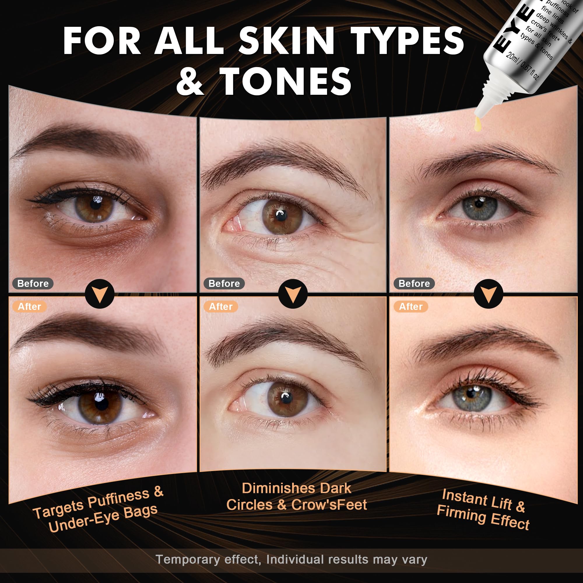 Nabevin KKP Eye Tightener ideal for daily use with the included brush.