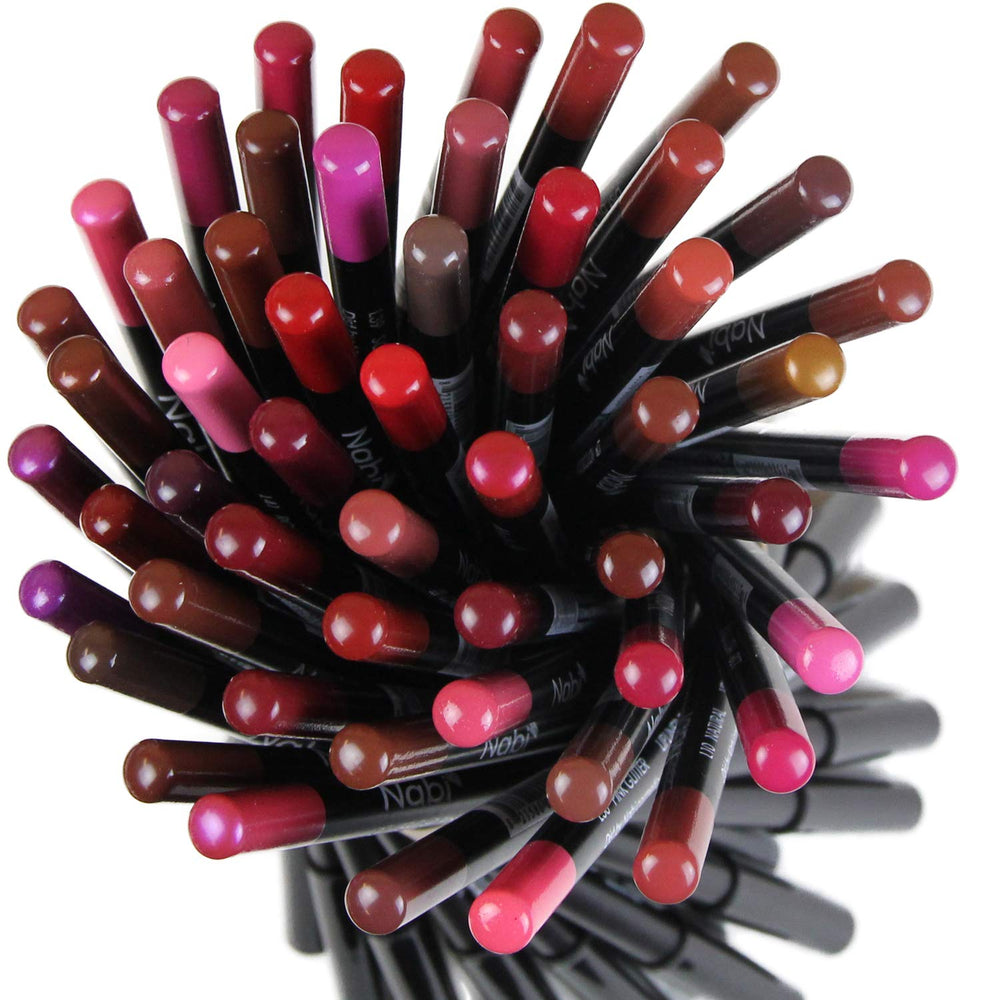 Nabi lip liner 54pcs creamy glide demonstrates smooth application and day-long wear.