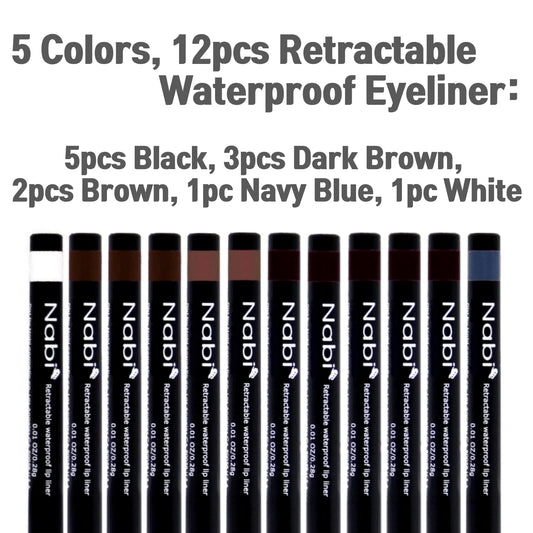 Nabi retractable eye liner in dark brown for a natural look and precision.