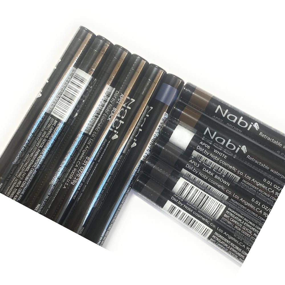Nabi retractable eye liner in navy blue for subtle, waterproof color.