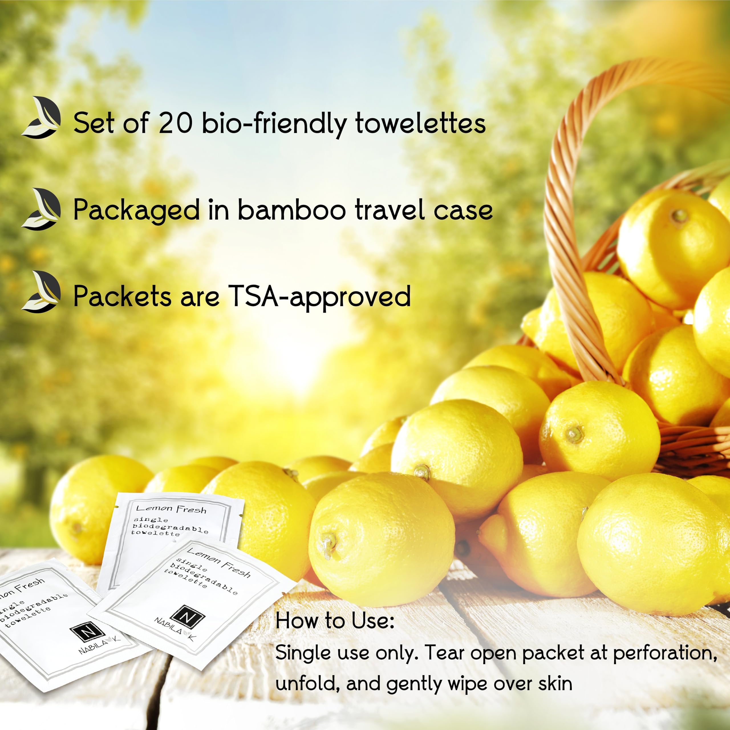Nabila K alcohol-free cleansing wipe with plant-based formula