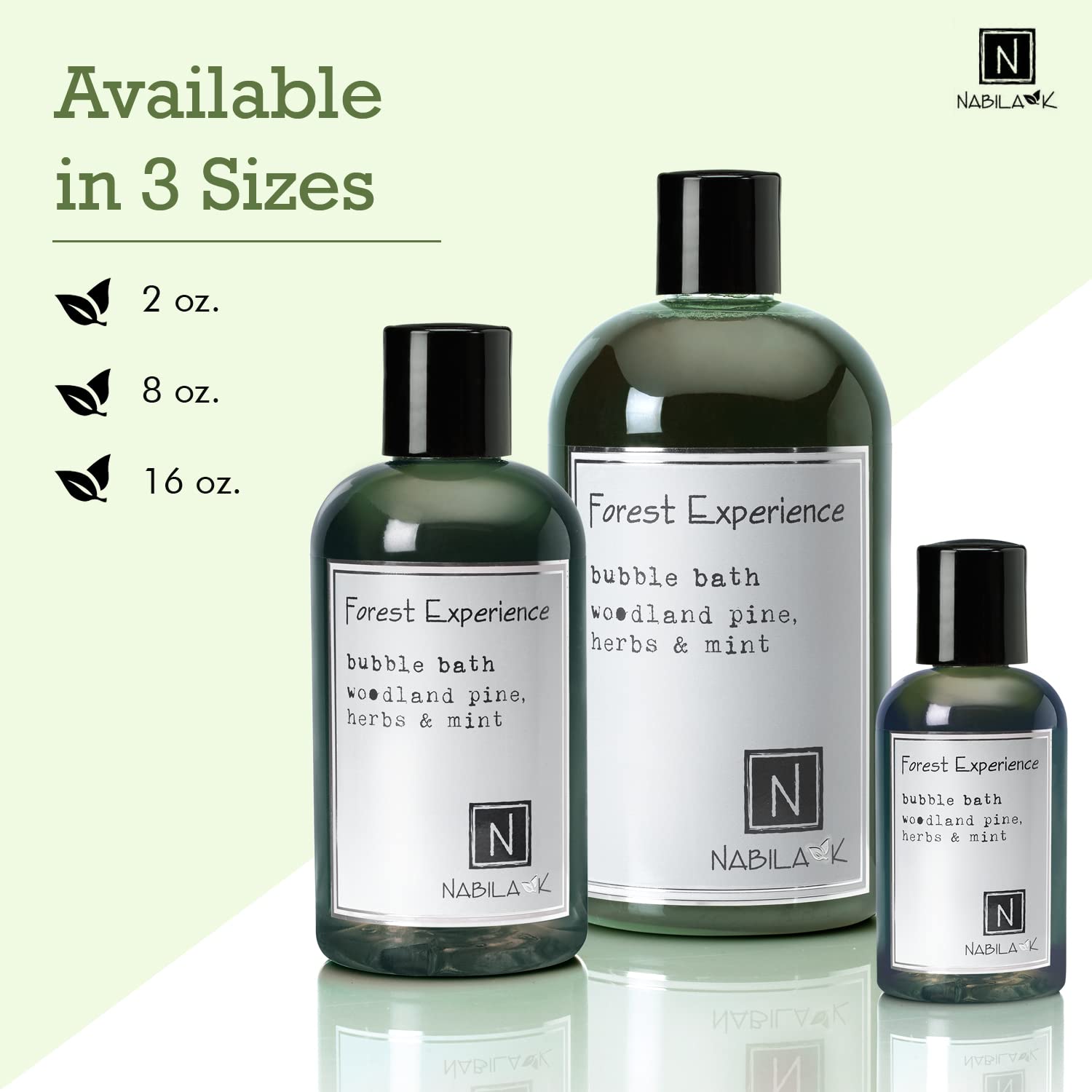 Nabila K Forest Experience Bubble Bath spa atmosphere promotes calm and rejuvenation.