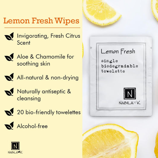 Nabila K individually wrapped wipe designed for mess-free travel