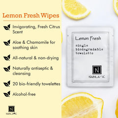 Nabila K individually wrapped wipe designed for mess-free travel