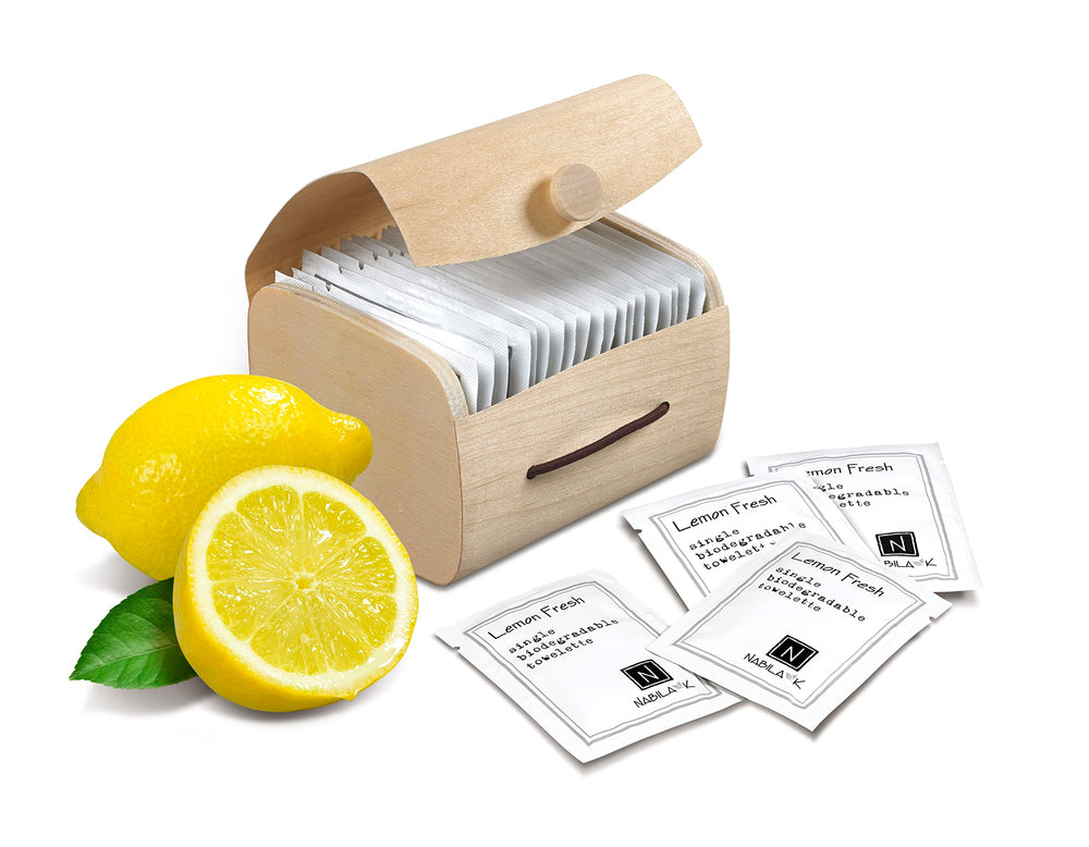 Nabila K lemon fresh towelette pack for easy cleansing on the go