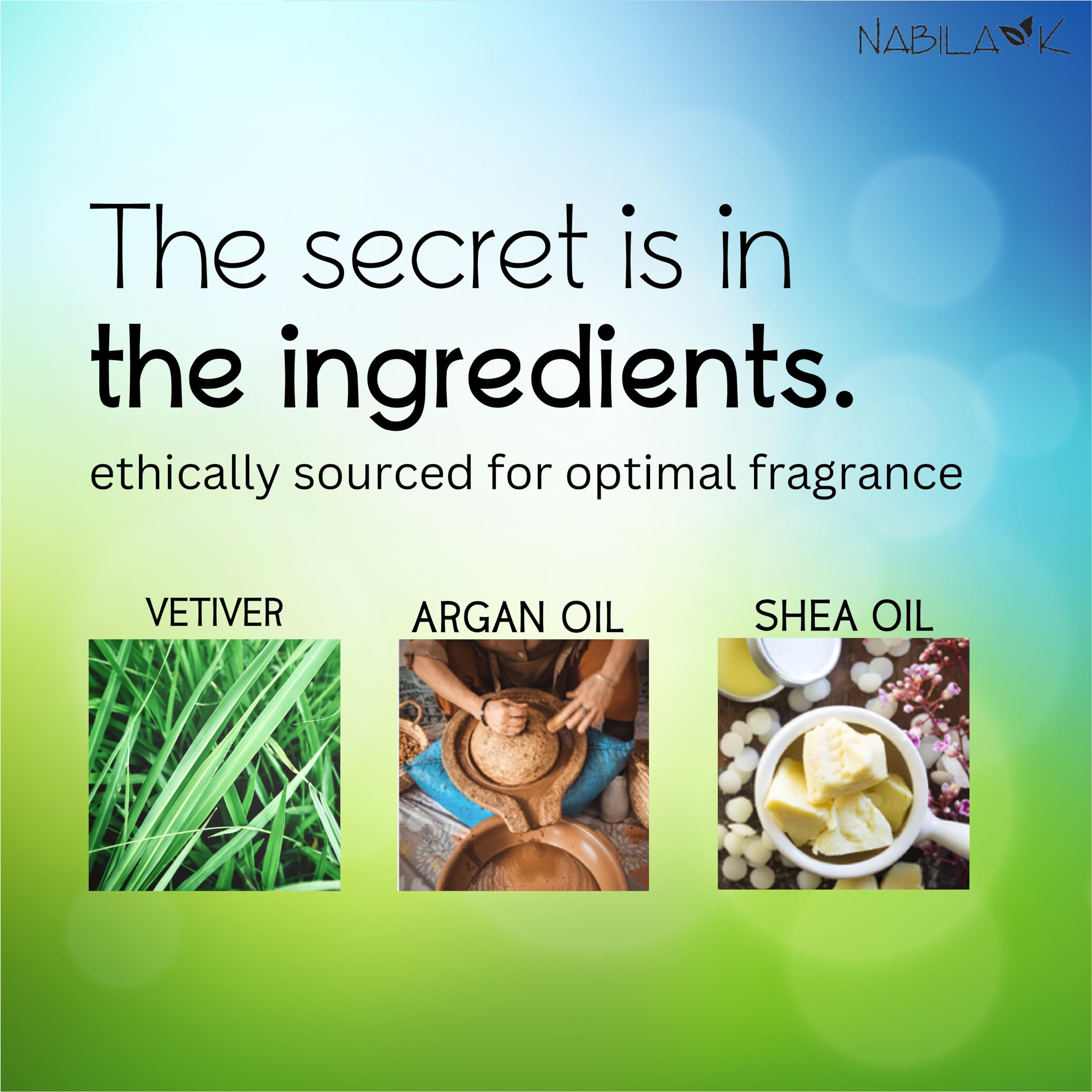 Nabila K Vim roll-on contains argan oil for skin-friendly fragrance.