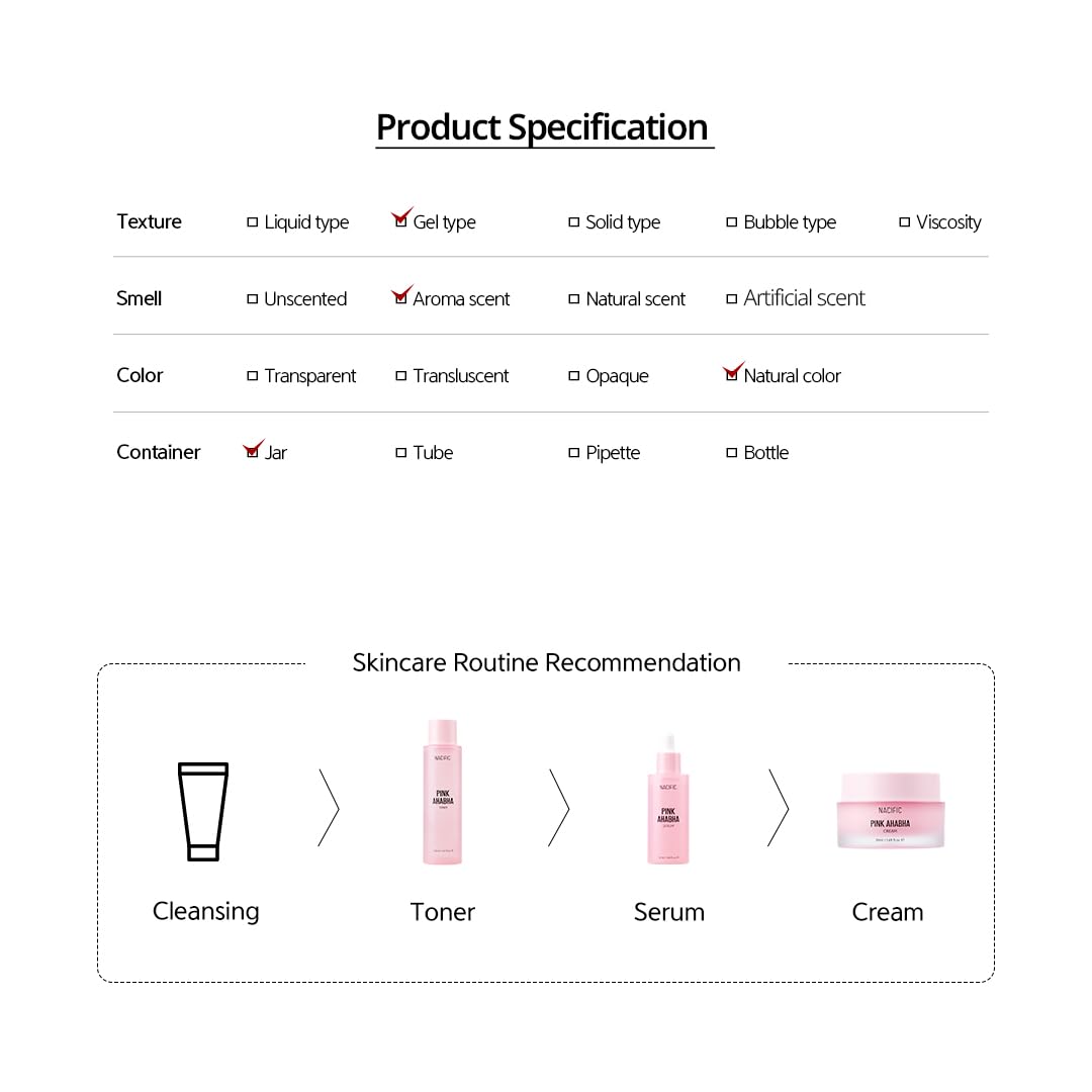 NACIFIC Pink AhaBha routine setup on bathroom counter.