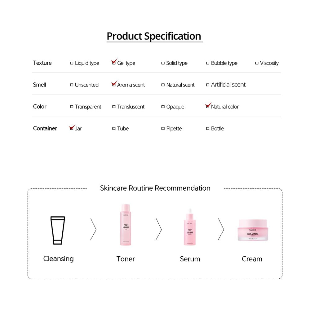 NACIFIC Pink AhaBha routine setup on bathroom counter.