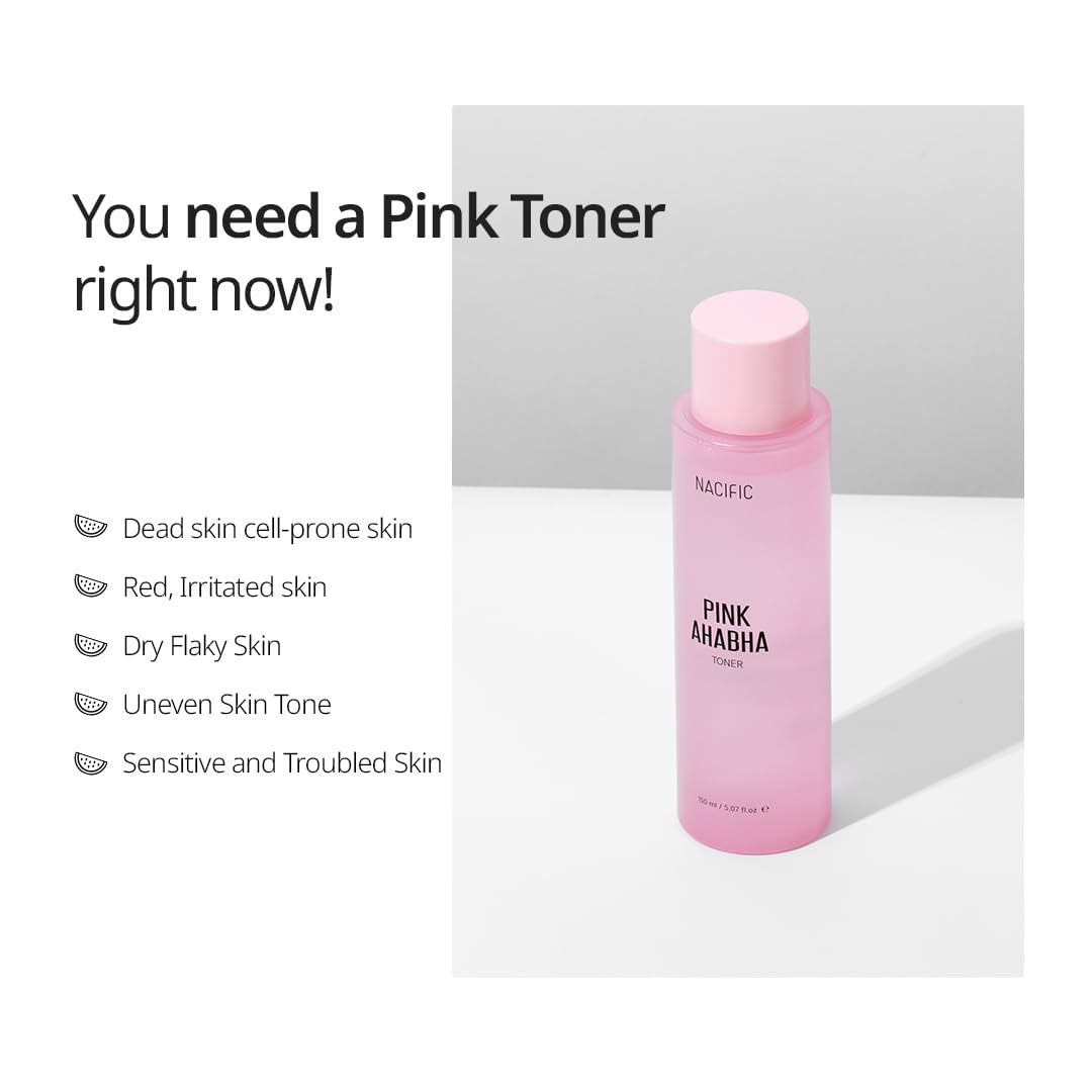NACIFIC Pink AhaBha serum dropper ready to brighten skin.