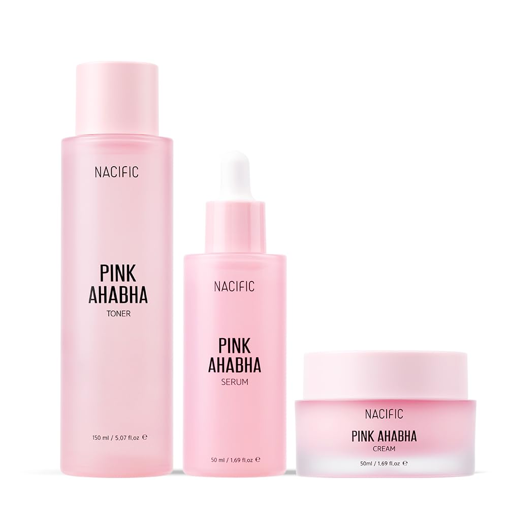 NACIFIC Pink AhaBha toner bottle front label for clear skin preparation.