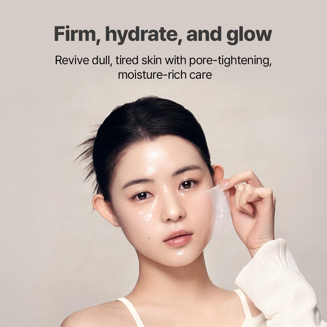 NACIFIC Rice Pepta Collagen mask application on face for even hydration.
