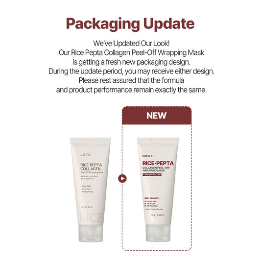 NACIFIC Rice Pepta Collagen peel-film closeup showing flexible film sealing hydration.