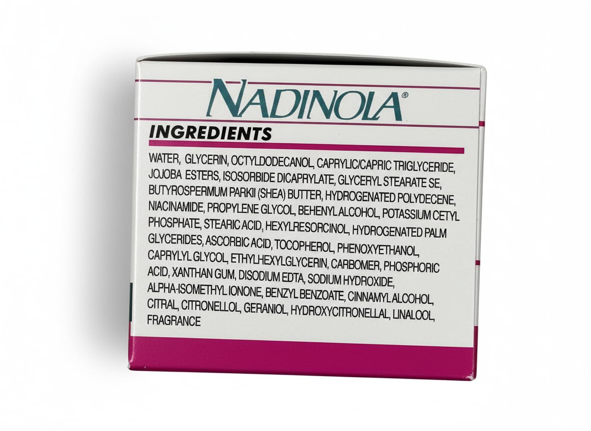 Nadinola application on the face for daily skincare routine