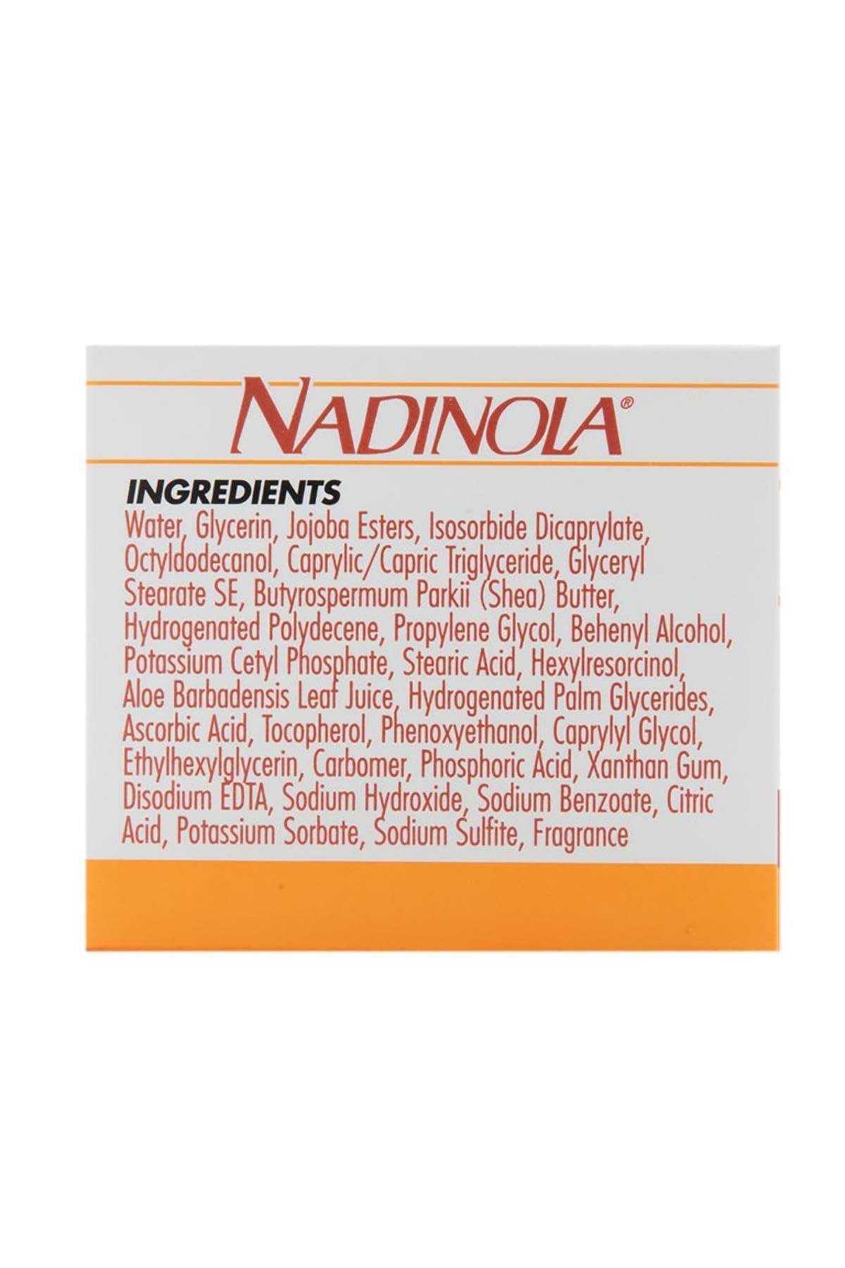 Nadinola Fade Cream texture swirl emphasizing radiant, even skin tone.