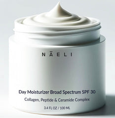 NAELI Face Moisturizer SPF 30 bottle ready for daily protection
