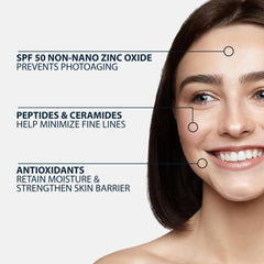 NAELI SPF50 tinted sunscreen swirl shows even skin tone without chalky residue.