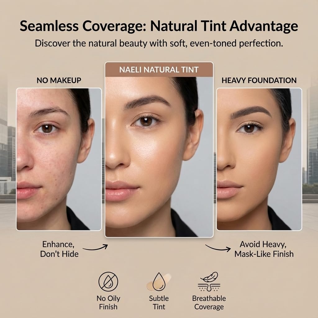 NAELI zinc-oxide mineral sunscreen application provides UVA/UVB protection with reef-safe formula.