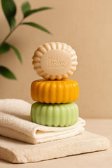 Nag Champa Spa Collection patchouli bar closeup with earthy notes for pampering shower