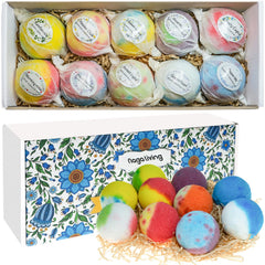 Nagaliving bath bomb variety box with 10 colors for a relaxing soak.