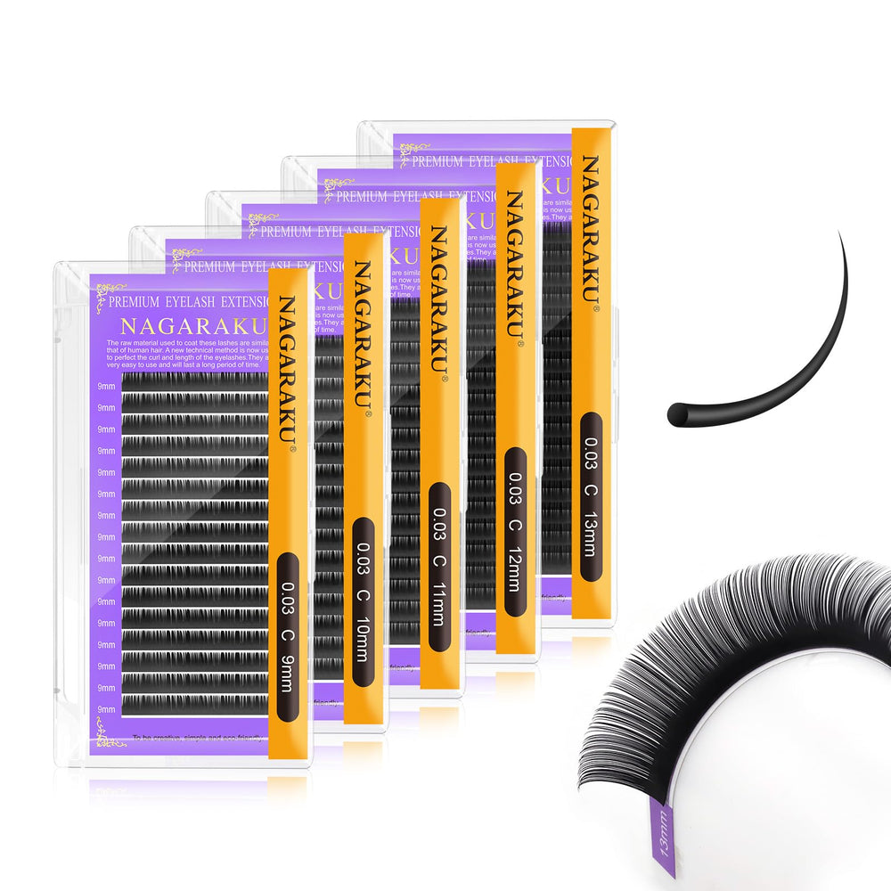 NAGARAKU 5-trays pack ready for professional eyelash extensions