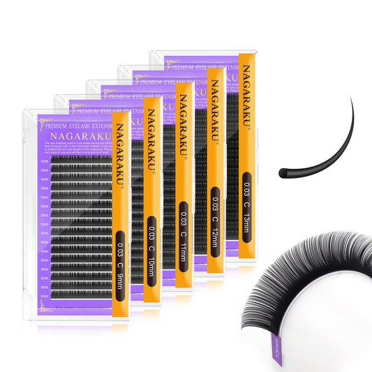 NAGARAKU 5-trays pack ready for professional eyelash extensions