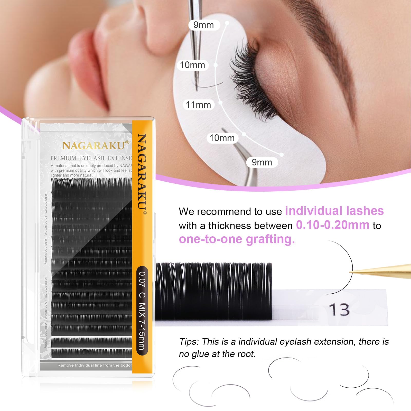 NAGARAKU classic lashes appear kink-free and easy to apply