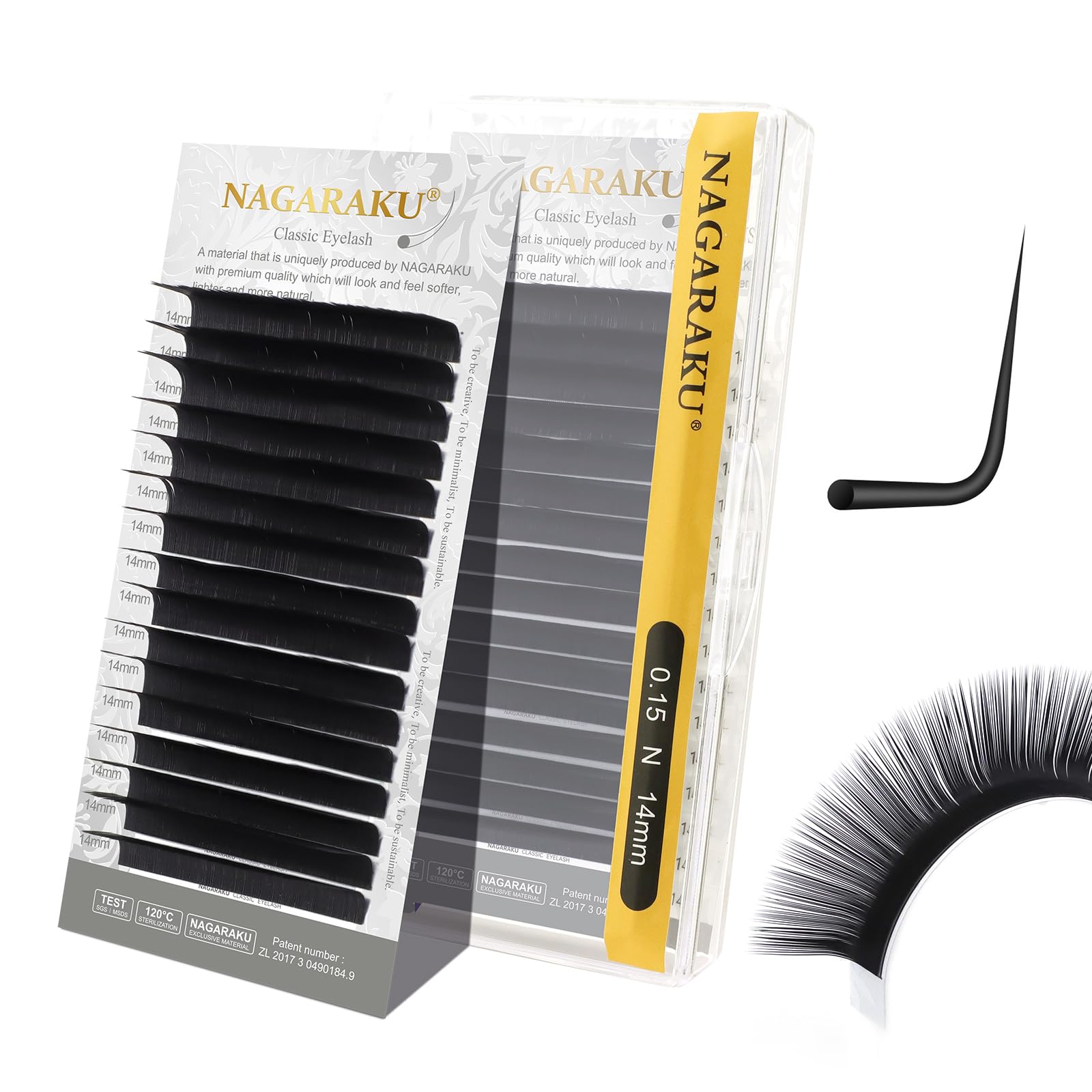 NAGARAKU eyelash extensions with classic curls J B C D N LC LD for natural looks