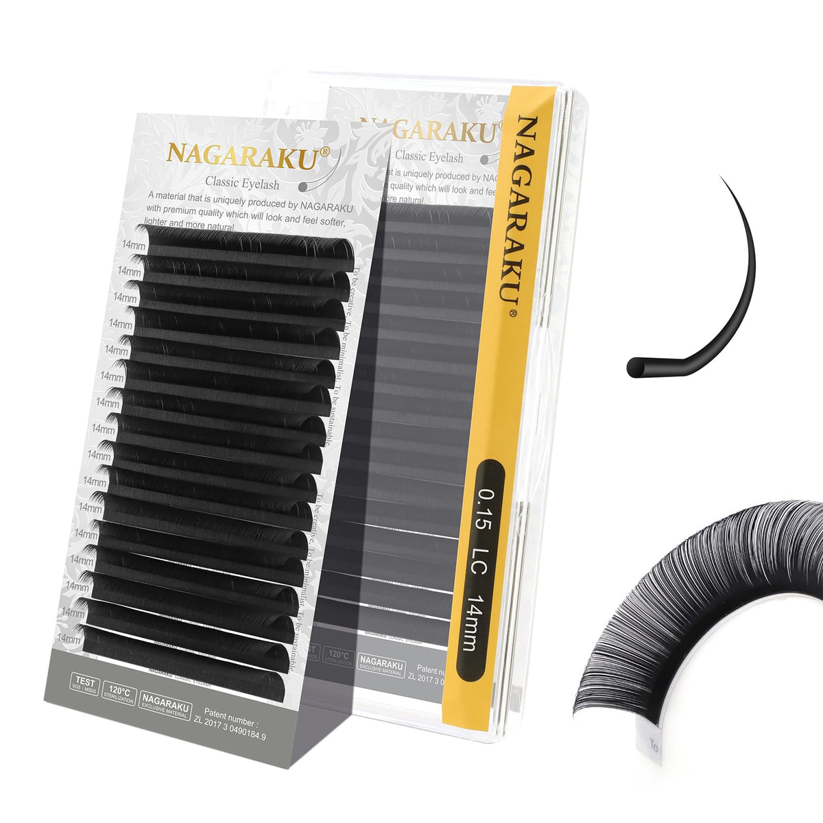 Nagaraku eyelash extensions classic lashes pack for precise salon application.