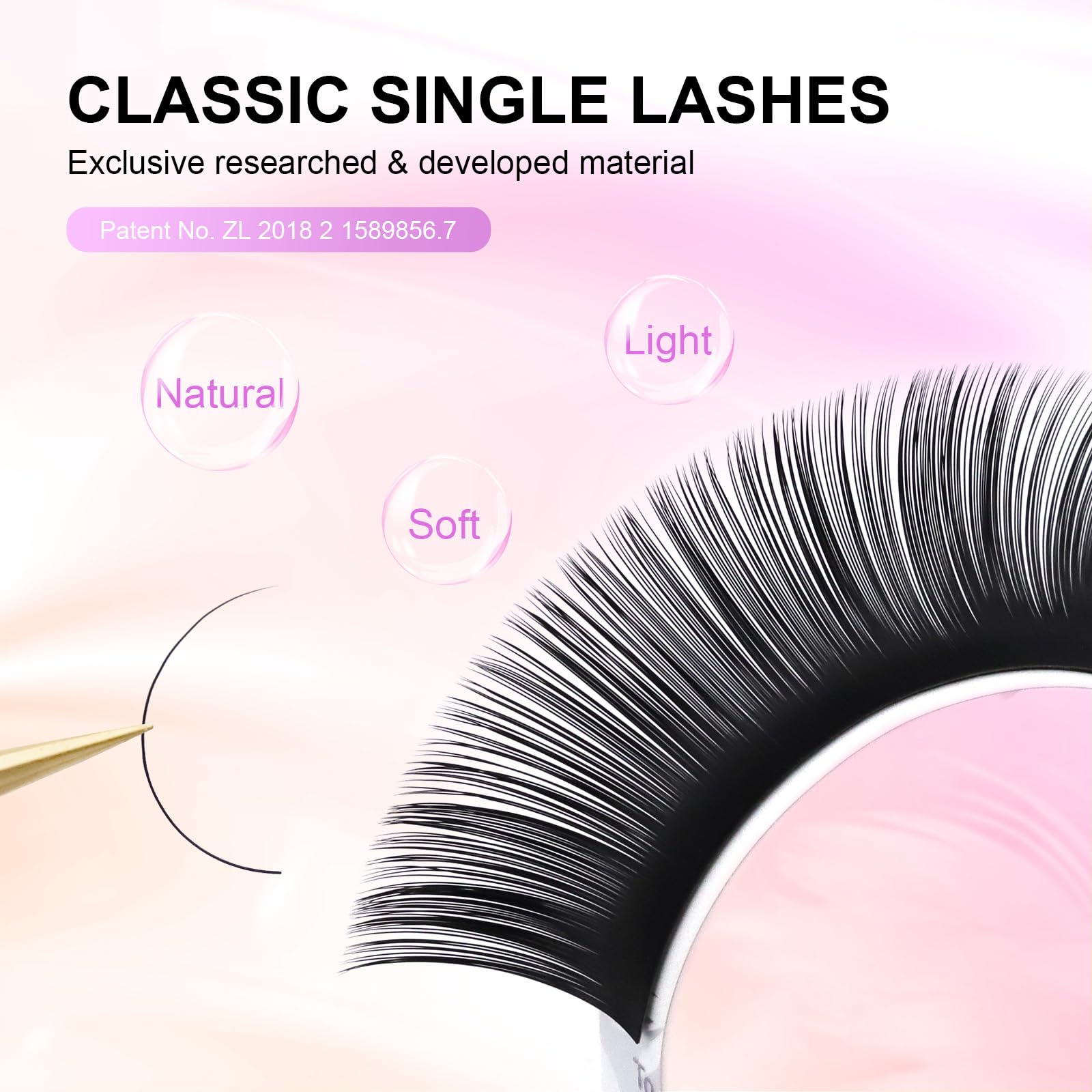 NAGARAKU eyelash extensions with foil back transfer strip for residue-free use.