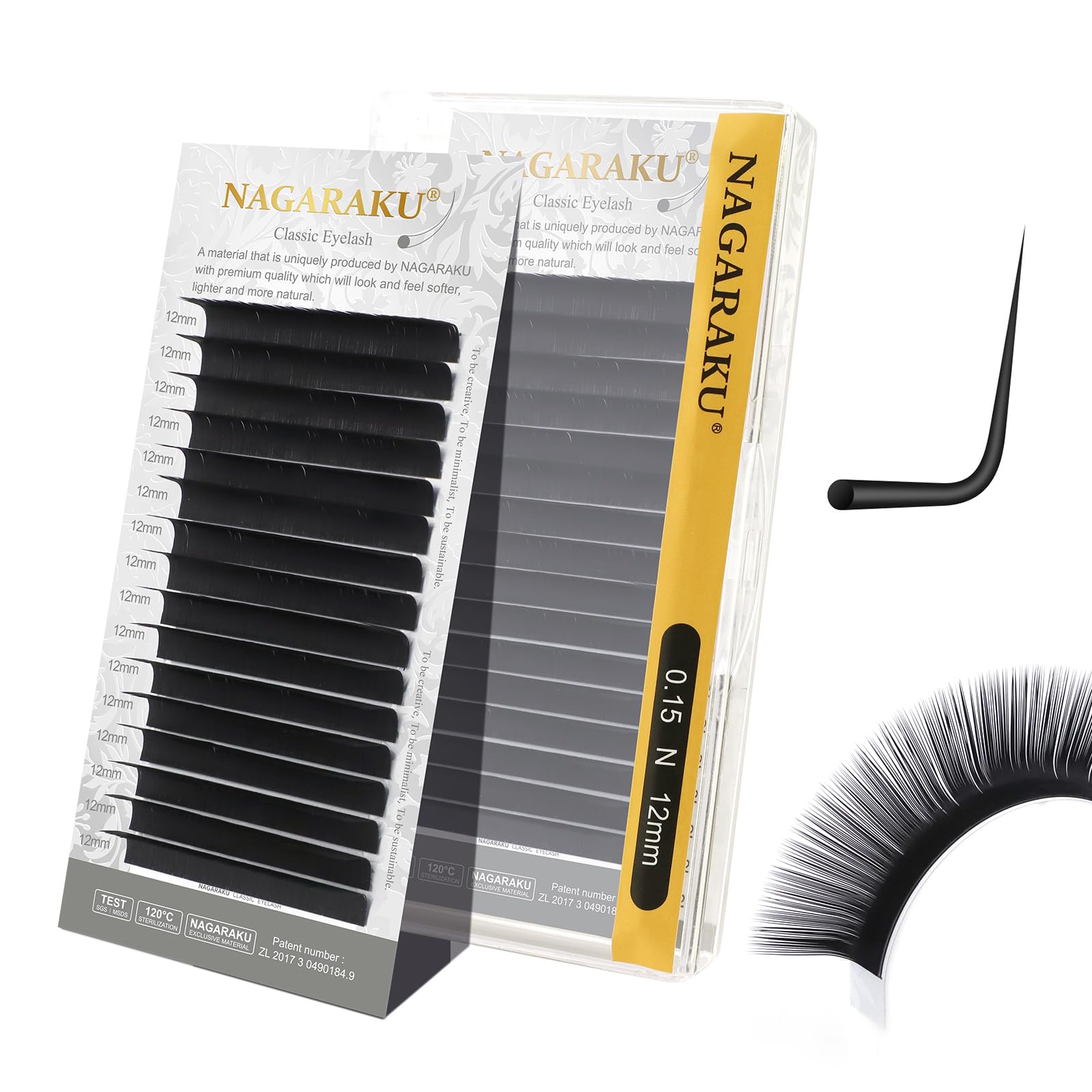 NAGARAKU eyelash extensions transfer strip illustration demonstrates residue-free removal.