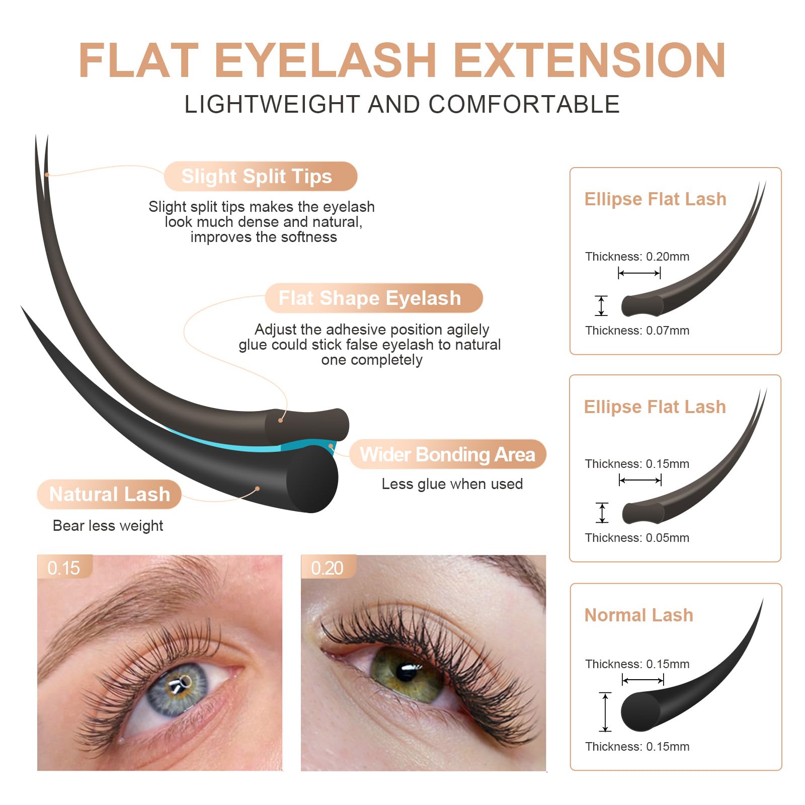 NAGARAKU natural charcoal color flat ellipse lashes add depth and definition